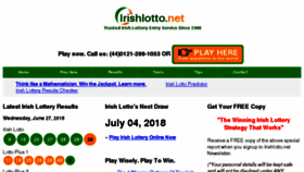 What Irishlotto.net website looked like in 2018 (5 years ago)