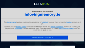 What Inlovingmemory.ie website looked like in 2018 (5 years ago)