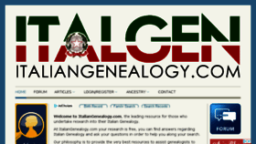 What Italiangenealogy.com website looked like in 2018 (5 years ago)