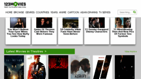 What I123movies.net website looked like in 2018 (5 years ago)