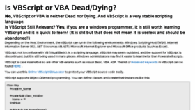 What Isvbscriptdead.com website looked like in 2018 (5 years ago)