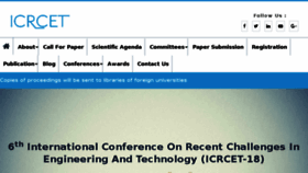 What Icrcet.org website looked like in 2018 (6 years ago)