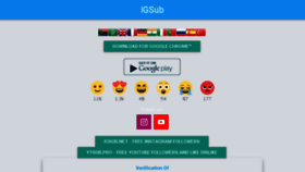 What Igsub.me website looked like in 2018 (5 years ago)