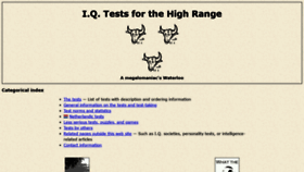 What Iq-tests-for-the-high-range.com website looked like in 2018 (5 years ago)
