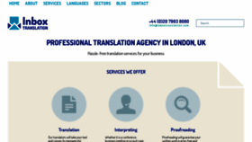 What Inboxtranslation.com website looked like in 2018 (5 years ago)