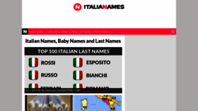 What Italianames.com website looked like in 2018 (5 years ago)