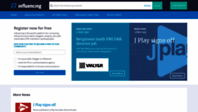 What Influencing.com website looked like in 2019 (5 years ago)