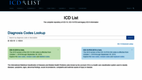 What Icdlist.com website looked like in 2019 (5 years ago)