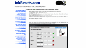 What Inkresets.com website looked like in 2019 (4 years ago)