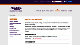 What Ir.mondelezinternational.com website looked like in 2019 (4 years ago)