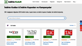 What Indirimkodun.com website looked like in 2019 (4 years ago)