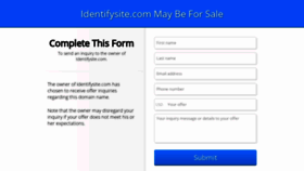 What Identifysite.com website looked like in 2019 (4 years ago)