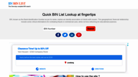 What Iinbinlist.com website looked like in 2019 (4 years ago)