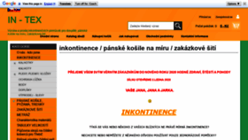 What In-tex.cz website looked like in 2019 (4 years ago)