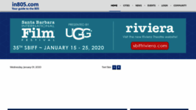 What In805.com website looked like in 2020 (4 years ago)