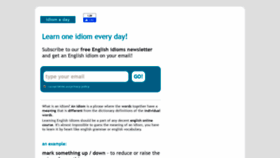 What Idiom-a-day.com website looked like in 2020 (4 years ago)