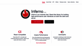 What Infernojs.org website looked like in 2020 (5 years ago)