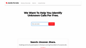 What Identifythiscaller.com website looked like in 2020 (4 years ago)