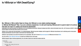What Isvbscriptdead.com website looked like in 2020 (4 years ago)