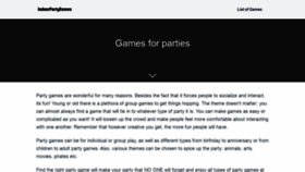 What Indoorpartygames.org website looked like in 2020 (4 years ago)