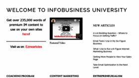 What Infobusinessuniversity.com website looked like in 2020 (4 years ago)