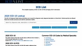 What Icdlist.com website looked like in 2020 (4 years ago)