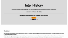 What Intelhistory.net website looked like in 2020 (5 years ago)