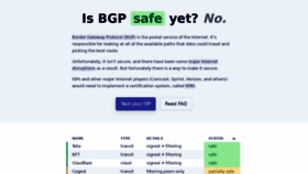 What Isbgpsafeyet.com website looked like in 2020 (4 years ago)