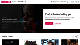 What Indiegogo.com website looked like in 2020 (3 years ago)