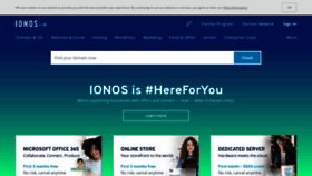 What Ionos.com website looked like in 2020 (3 years ago)