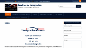 What Inmigracionxpress.com website looked like in 2020 (3 years ago)