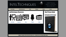 What Inteltechniques.com website looked like in 2020 (5 years ago)