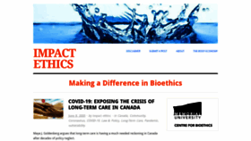 What Impactethics.ca website looked like in 2020 (3 years ago)