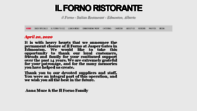 What Ilforno.ca website looked like in 2020 (3 years ago)