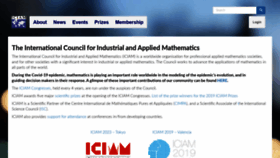 What Iciam.org website looked like in 2020 (3 years ago)