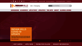 What Indianhills.edu website looked like in 2020 (3 years ago)