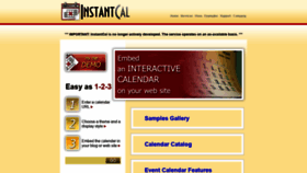 What Instantcal.com website looked like in 2020 (3 years ago)