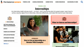 What Internships.about.com website looked like in 2020 (3 years ago)