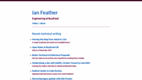 What Ianfeather.co.uk website looked like in 2020 (3 years ago)