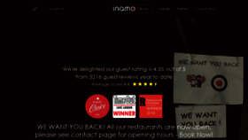 What Inamo-restaurant.com website looked like in 2020 (3 years ago)