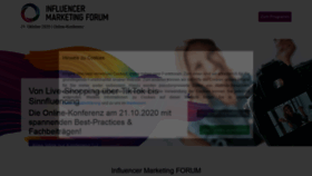 What Influencermarketingforum.de website looked like in 2020 (3 years ago)