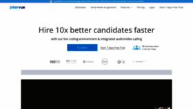 What Intervue.io website looked like in 2020 (5 years ago)