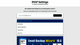 What Imapsettings.com website looked like in 2020 (3 years ago)