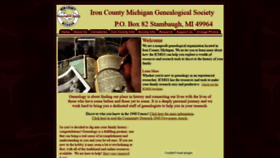 What Ironcountymigenealogicalsociety.org website looked like in 2020 (3 years ago)