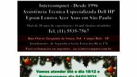 What Intercompnet.com.br website looked like in 2020 (3 years ago)