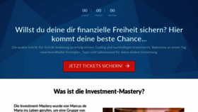 What Investmentmastery.de website looked like in 2021 (3 years ago)