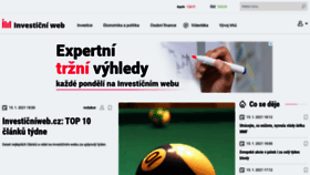 What Investicniweb.cz website looked like in 2021 (3 years ago)
