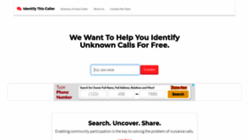 What Identifythiscaller.com website looked like in 2021 (3 years ago)