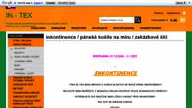 What In-tex.cz website looked like in 2021 (3 years ago)