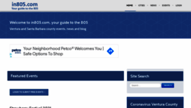 What In805.com website looked like in 2021 (3 years ago)
